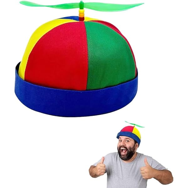 wonima02 Propeller Hat,Helicopter Hat,Hat with Propeller,Rainbow Pinwheel hat,Funny Crazy Hats,for Adult and Kids