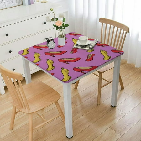 

Facannap Shoes Bananas Pencil Washable Table Cover for Home Kitchen Outdoor Decoration 100% Polyester Fiber 36*36