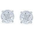 thumbnail image 2 of Bling Jewelry Unisex Round Solitaire CZ Stud Earrings for Men, Sterling Silver, 6-9MM Cubic Zirconia, 2 of 5