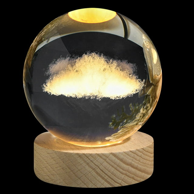 Night Light for Kids Glowing Planetary Galaxy Astronaut Crystal Night Lights Usb Power Warm/Rgb Bedside Light Kid Gift Night Lamp Galaxy Night Light
