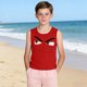 thumbnail image 5 of Camisolas de cuello redondo para niños pequeños y niños a la moda, lindas camisetas con estampado degradado, parte inferior suave sin mangas, camisetas para niñas, 5 of 6