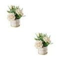 thumbnail image 1 of kurtrusly Artificial Flowers With Vase Add Of Color And Style To Any Room Indoor rose white 2Set, 1 of 6