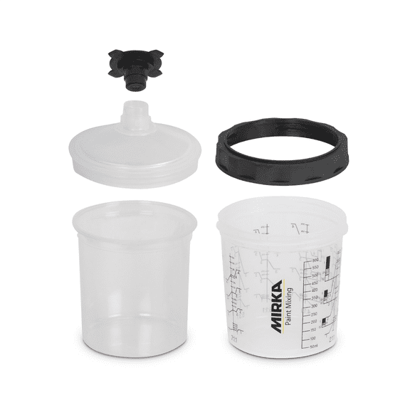 Mirka Abrasives Paint Cup System 180ml, Filter Lid 190Â�m, 50/Pack