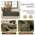 thumbnail image 3 of Oversized Chaise Longue Chair Indoor, Modern Upholstered Corduroy Deep Seat Sofa Bed with Throw Pillows and Armrests, Sleeper Sofa Couch for Living Room, Bedroom Apartment, 3 of 9