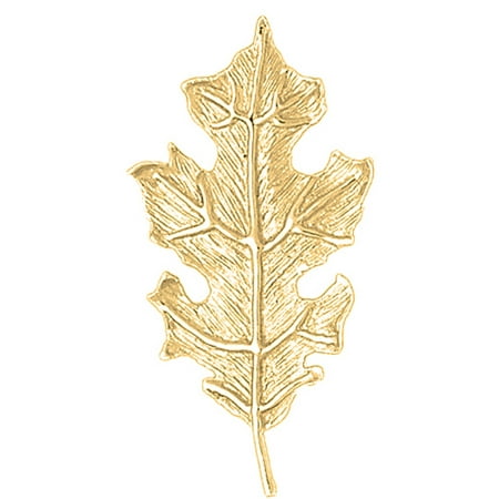 18K Yellow Gold Oak Leaf Pendant - 57 mm