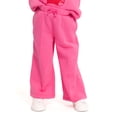 thumbnail image 2 of Wonder Nation Toddler Girls Fleece Pintuck Sweatpants, Sizes 12M-5T, 2 of 7