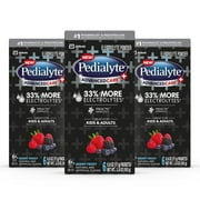 Pedialyte AdvancedCare Plus Electrolyte Powder, with 33% More Electrolytes and PreActiv Prebiotics, Berry Frost, Electrolyte Drink Powder Packets, 0.6 oz (18 Count)