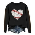 thumbnail image 1 of Chandail en Molleton Uni Femme Printemps Imprimé Baseball Col Rond Ample Décontracté Chandail à Capuchon - Hontri, 1 of 4