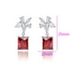 thumbnail image 2 of Aretes Colgantes Flor C/ Swarovski y Rubí Oro Blanco 14K Lam blanco Unitalla, 2 of 4