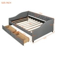 thumbnail image 6 of Upholstered daybed with Two Drawers, Wood Slat Support, Gray, Full Size), 6 of 9