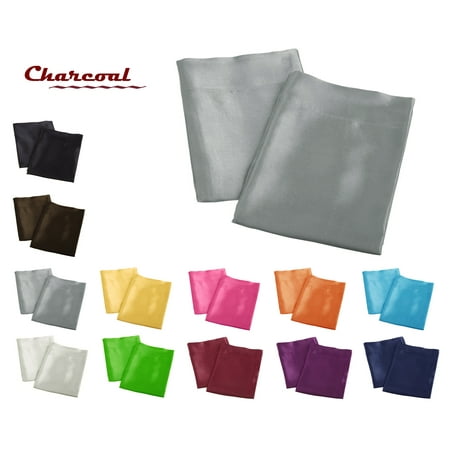 Paisley Satin Pillowcase - Aiking Home ( PACK of 2) Shiny Bridal Satin Standard/Queen Size Pillow Cases, Charcoal