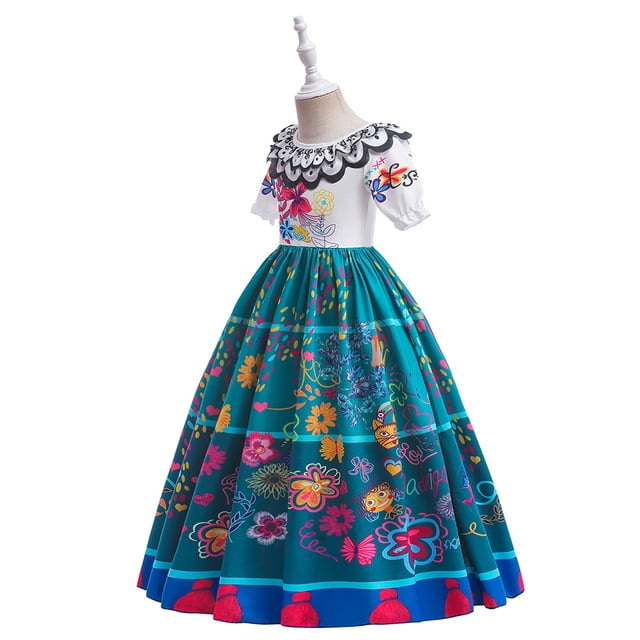 Ropa para niños, vestido de princesa con estampado de casa completa mágica, vestido para niños, ropa de actuación de cosplay