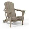 thumbnail image 5 of WestinTrends Malibu 3-Pieces Adirondack Chairs Set with Side Table, All Weather Outdoor Seating Plastic Patio Lawn Chair Folding for Outside Porch Deck Backyard, Weathered Wood, 5 of 15