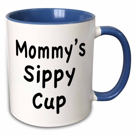 

3dRose Mommyï¿½s sippy cup - Two Tone Blue Mug 11-ounce