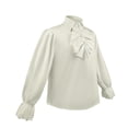 thumbnail image 3 of Womens Victorian Long Sleeve Pirate Shirt Ruffle Collared Blouse Vintage Gothic Medieval Renaissance Tops, 3 of 6