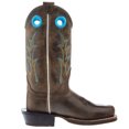thumbnail image 4 of Old West Western Boots Boys Square Leather Cactus Light Brown 8205, 4 of 5