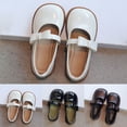 thumbnail image 4 of YunPes Girls Dress Shoes Shiny Glossy Mary Jane Wide Toe Flats Adjustable Bow Strap School Uniform Shoes Fashion Casual, 4 of 4