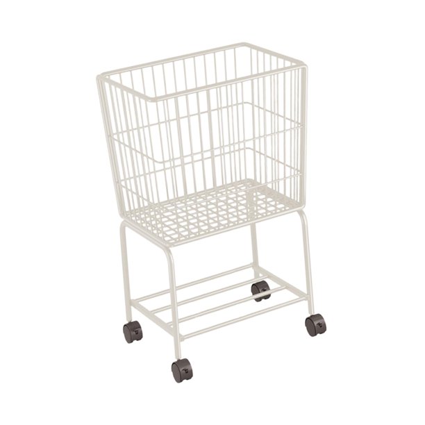 Carrito de lavandería con ruedas, cesta de lavandería multifuncional, accesorio para el hogar que ahorra espacio Blanco
