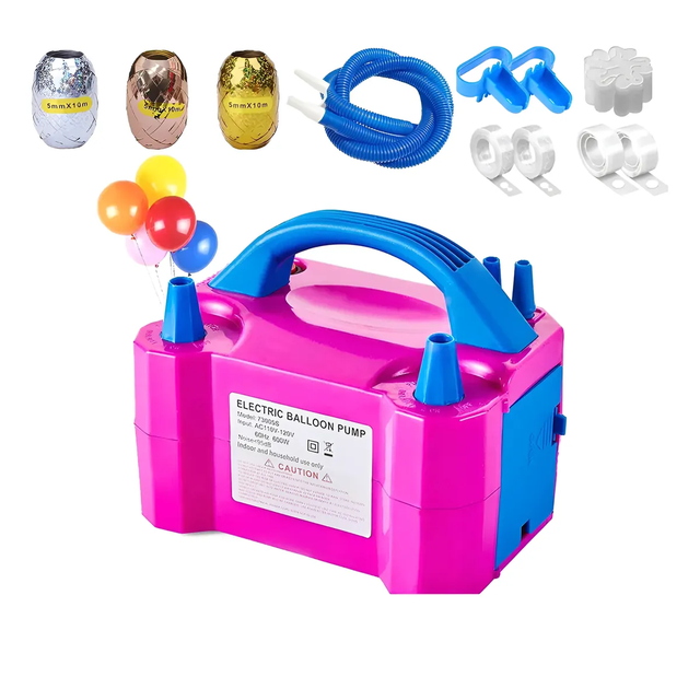 Bomba Para Inflar Globos Electrica Doble Inflador Fiestas Xtellar morado
