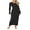 Black, variant on Gupgi Women Knitted Slim Fit Dress Solid Crochet Long Dress Fall Dresses