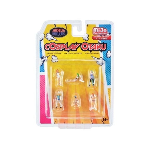 "Cosplay Otaku" 6 piece Diecast Figure Set Limited Edition to 4800 pieces Worldwide for 1/64 Scale Models by American Diorama