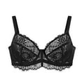 thumbnail image 3 of HSIA Minimizer Bra for Women - Plus Size Underwire Lace Unlined Non Padded Bra,Black,42I, 3 of 9