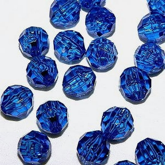 JOLLY STORE Crafts 8mm Faceted Beads Dark Sapphire Color, 500pcs