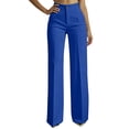 thumbnail image 7 of Inglocry Women's High Waisted Wide Leg Dress Pants Office Business Casual Work Trousers Flowy Work Palazzo Pants 2026 Blue XL, 7 of 7