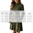 thumbnail image 4 of UKHCCC Women's Turtleneck Maternity Dress, Ribbed Knit A-Line Mini Dress with Long Bell Sleeves, Stretchy Casual Pregnancy Dress, 4 of 8
