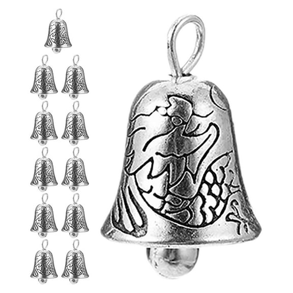 STRANDCHIC 12Pcs Miniature Bells Silver Alloy Decorative Accessories for Christmas Tree Ornaments and Jewelry Components