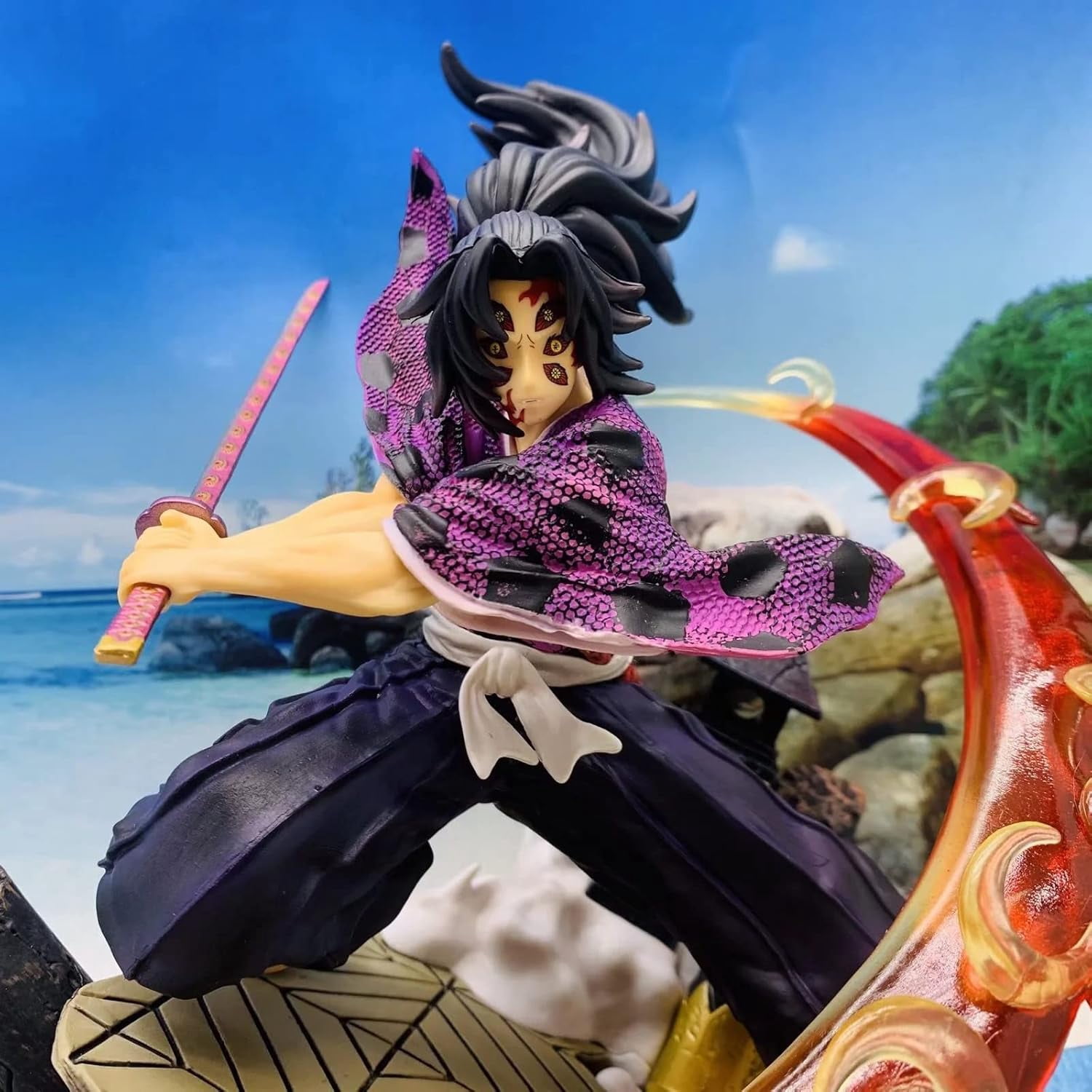 Kokushibo Figure Fighting Kokushibo Figurine 26cm/10.2inch Handmade PVC Anime Game Character Model Statue Collectible Craft Gift
