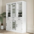 thumbnail image 4 of Modular Wine Bar Cabinet,Farmhouse Wine Bar Cabinet Buffet Cabinet & Sideboard Cupboard for Living,Dining Room,White, 4 of 7