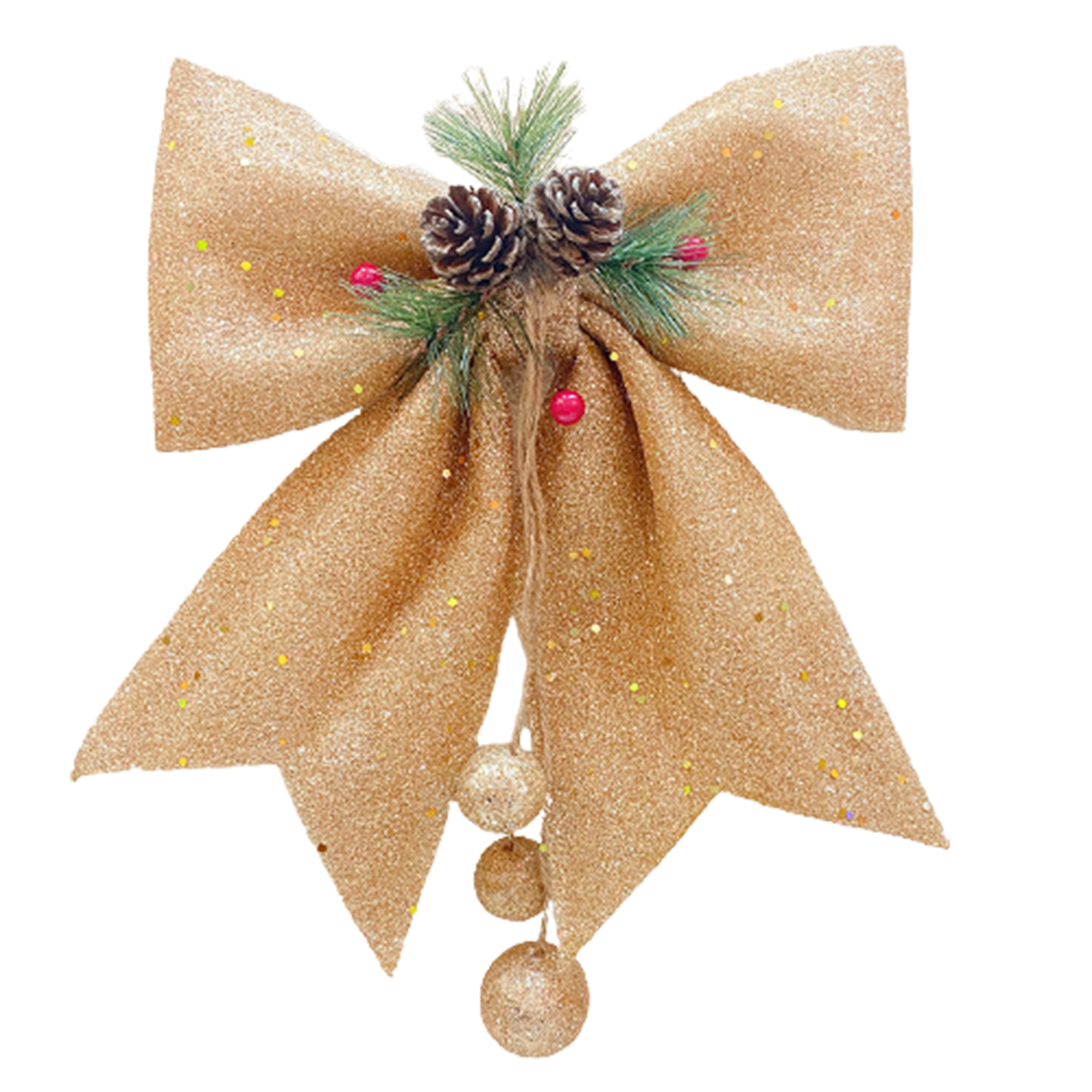 Mersariphy Christmas Bow Decoration With Pine Cones, Foam Cotton Glitter -  Walmart.com