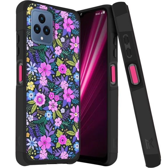 MetKase Hybrid Series Case for T-Mobile REVVL 6 5G (Magnetic Mount Ready Dual Layer Slim Cover) - Mystic Floral