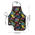 thumbnail image 2 of Goofa Bib Apron, Unisex Aprons Adjustable Waterdrop Resistant Cooking Kitchen Apron for Chef, Monster Car Pattern Apron Bulk, 2 of 5