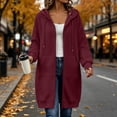 thumbnail image 2 of NominalSnug Women's Zip Up Hoodies Oversized Fleece Long Tunic Sweatshirts Casual Long Sleeve 2026 Fall Hoodie Jacket Coat, 2 of 8
