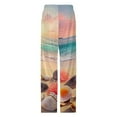 thumbnail image 4 of Beach Sunset Seashells Starfish-1 Pajama Pants Breathable with Pockets Pajamas For Lady Vintage Sleeping Pants Bedroom Homewear, 4 of 6