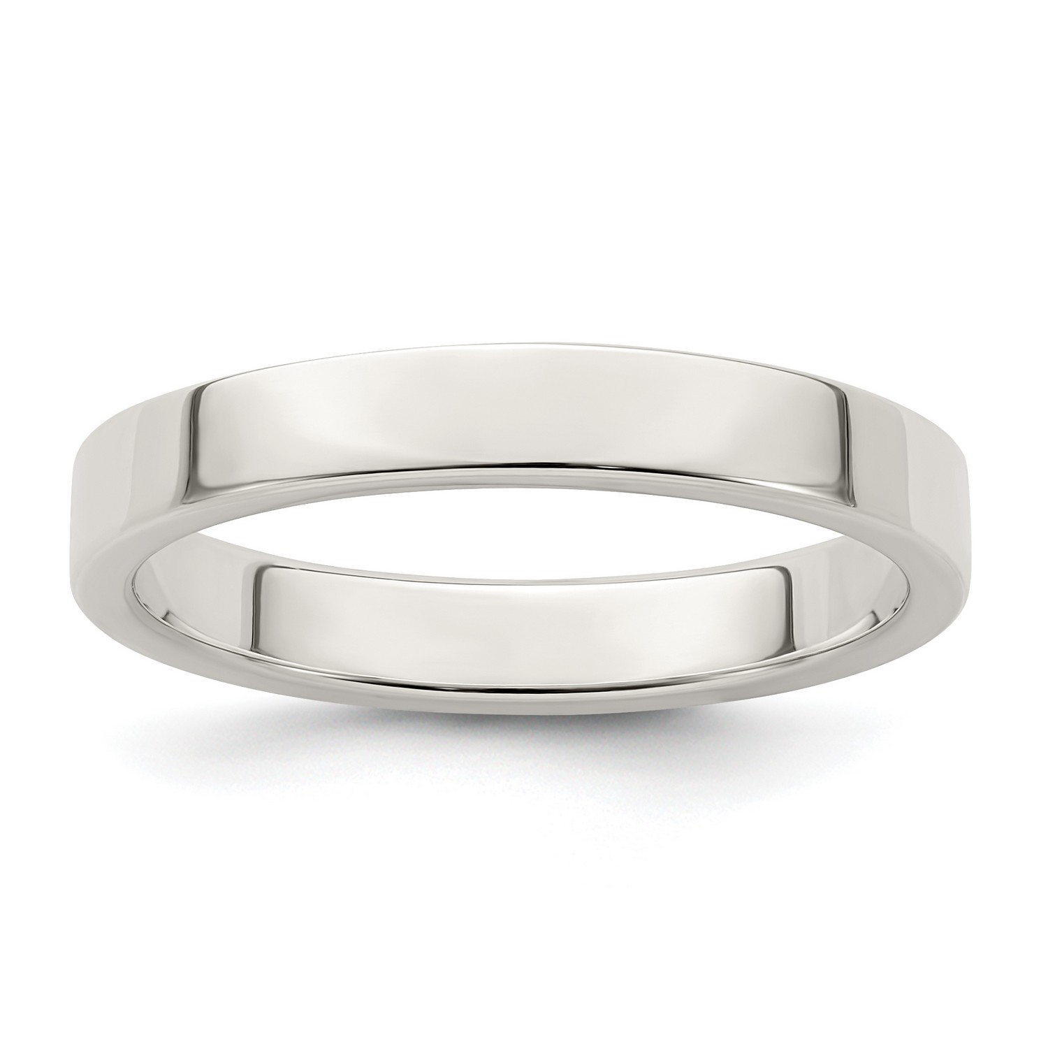 3mm Flat Sterling Silver Wedding Band Ring