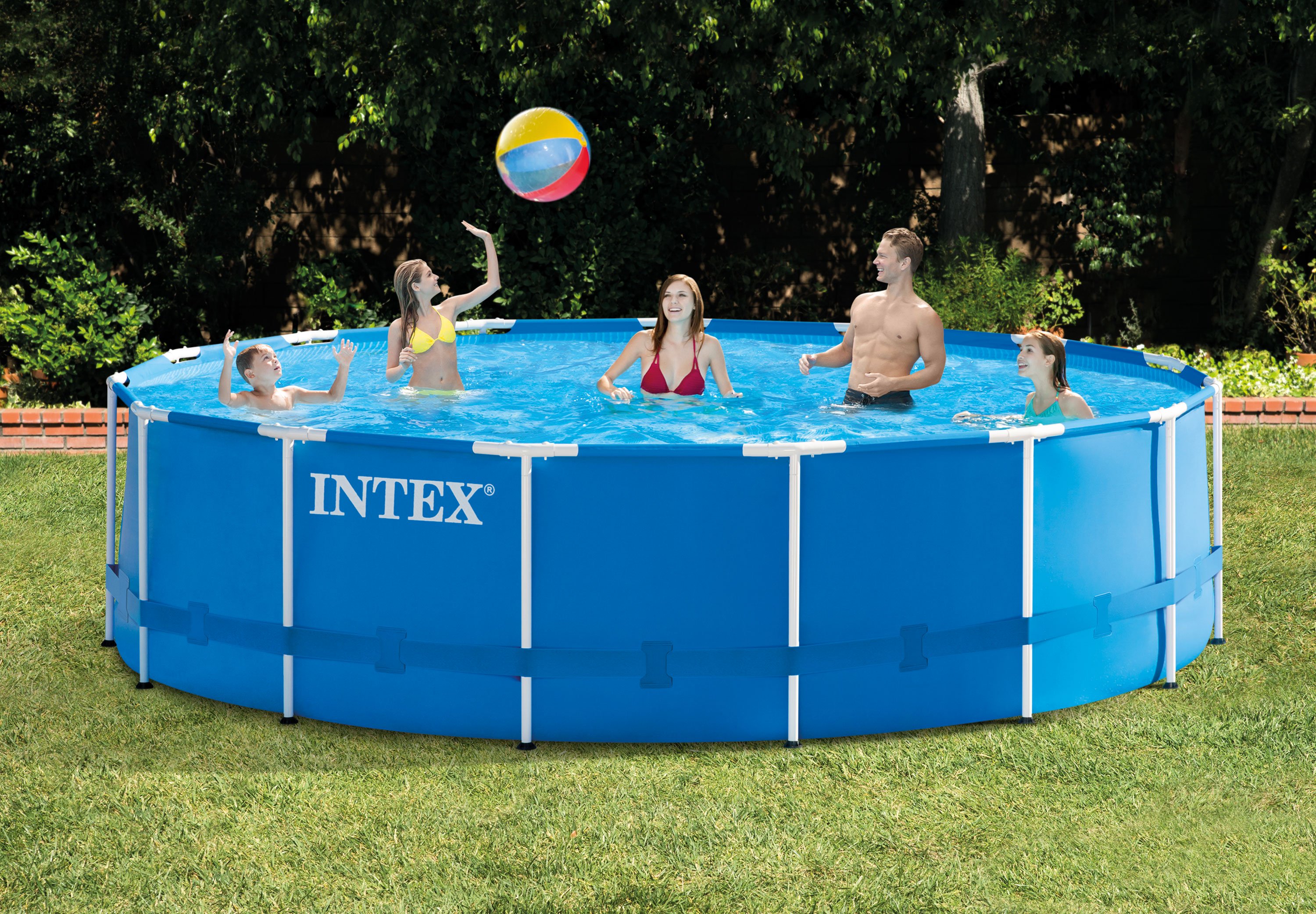Intex 15' x 48" Metal Frame Above Ground Pool with Filter Pump - image 4 of 7