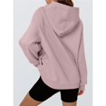 thumbnail image 5 of Womens Oversized Hoodies Comfy Sweatshirts Fall Fashion Outfits Casual Tops Fleece Clothes Lotus Root Pink Pink XXL, 5 of 6