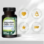 (4 pack) Magnesium Oxide 420mg – Supports Muscle, Nerve & Bone Health – Gentle Digestive Support