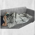 thumbnail image 6 of Eiffel Tower Soft Flannel Fleece Throw Blanket, Paris Sketch Style Cafe Restaurant Landmark Canal Boat Lantern Retro Print, Cozy Plush for Indoor and Outdoor Use, 50" x 60", Black White, by Ambesonne, 6 of 6