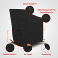 thumbnail image 3 of Rocking Chair Cover 18 Oz Waterproof - 100% Weather Resistant PVC Coated Patio Furniture Cover with Air Pockets & Drawstring for Snug Fit (45" (H) X 36" (W) X 44" (D) X 15" (FH), Black), 3 of 6