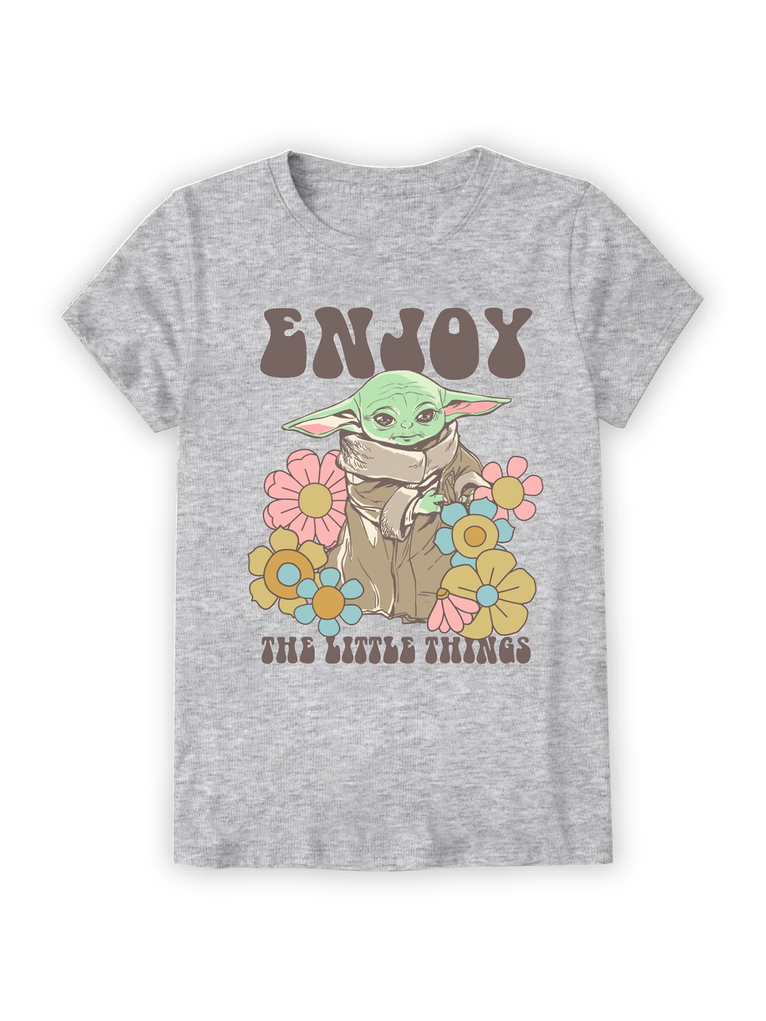 Star Wars Girls baby yoda Graphic Tee with Short Sleeves, Size XSXXL