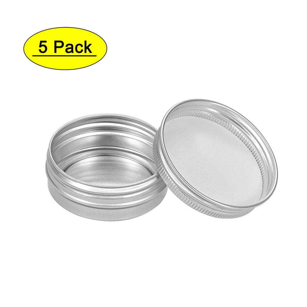 Uxcell 1oz Screw Top Lid Round Aluminum Cans Tin Containers 5 Pack