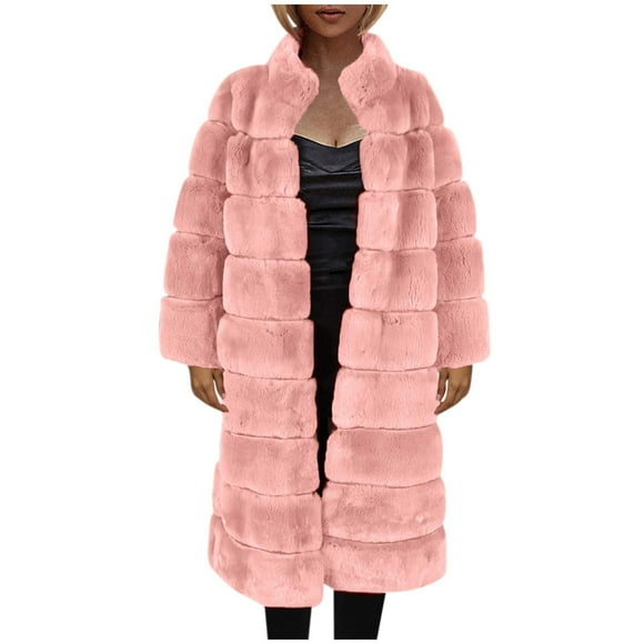 jsaierl Womens Faux Fur Fleece Shearling Coat Fall and Winter Fashion Luxury Fluffy Fuzzy Shaggy Long Jacket Cardigan Outwear