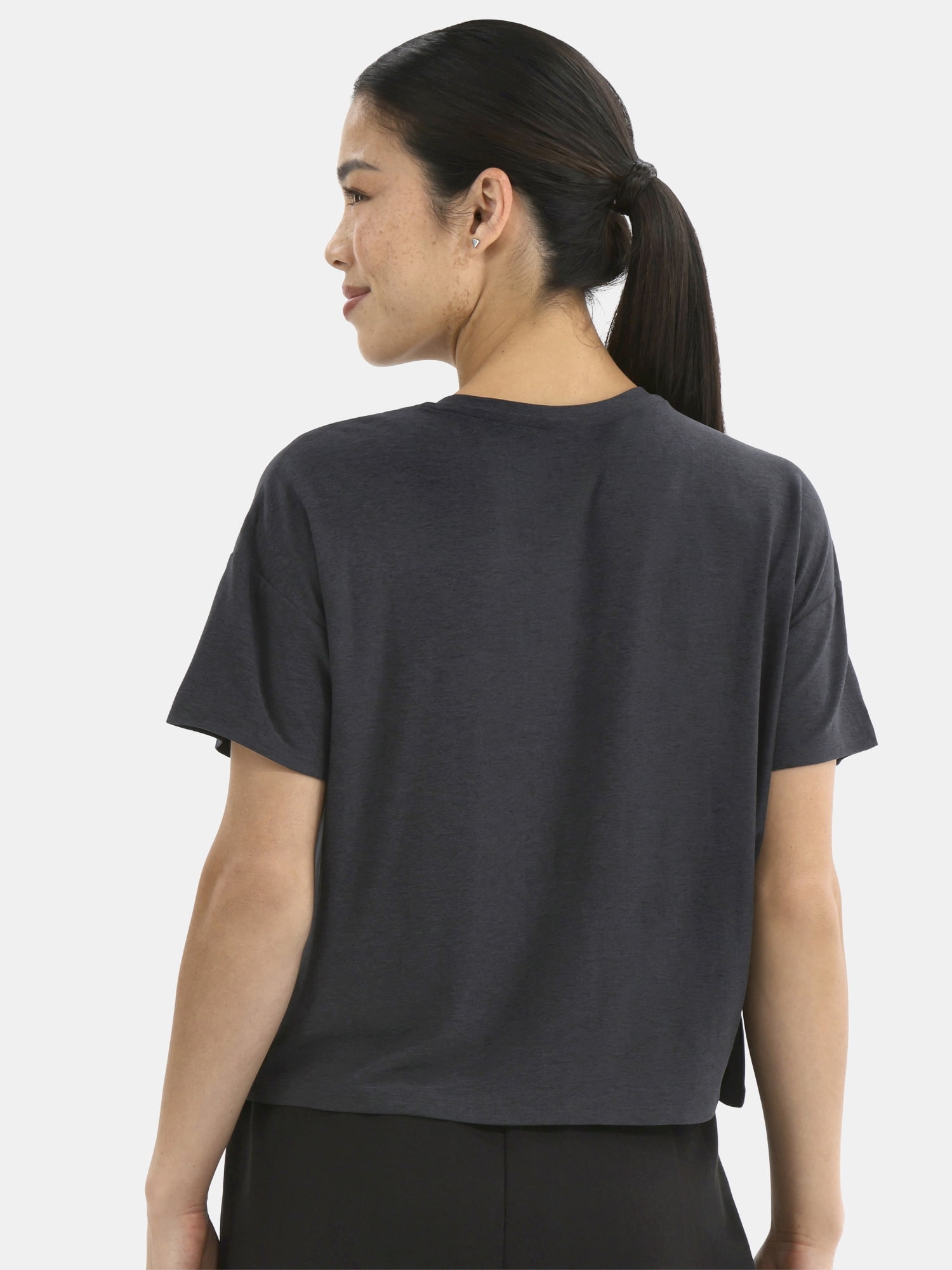 Athletic Works Women's ButterCore Cropped Tee with Short Sleeves, Sizes XS-XXXL