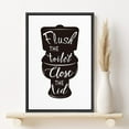 thumbnail image 2 of PixonSign Framed Canvas Print Wall Art Flush Toilet Phrase People Structure Typography Modern Art Decorative Elements Fun Black and White for Living Room, Bedroom, Office - 24"x36" Black, 2 of 5