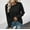 Black, variant on AXXD Women's Sweatshirts Black Basic Summer 2024 Loose Trendy Button Round-Neck Long Sleeve Casual T-shirt Top Solid Blouse