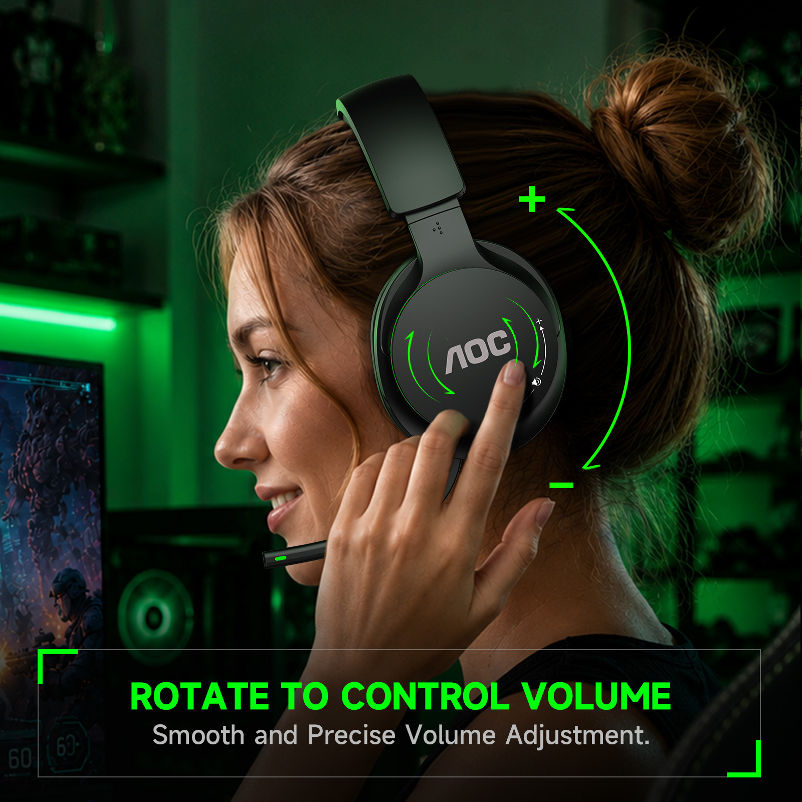 AOC Wireless Gaming Headset For Xbox Series X|S Black photo 3